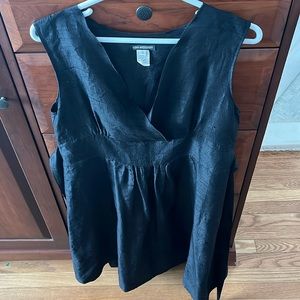 Gorgeous v neck silk black dress, ties in back, size S, Portland based designer